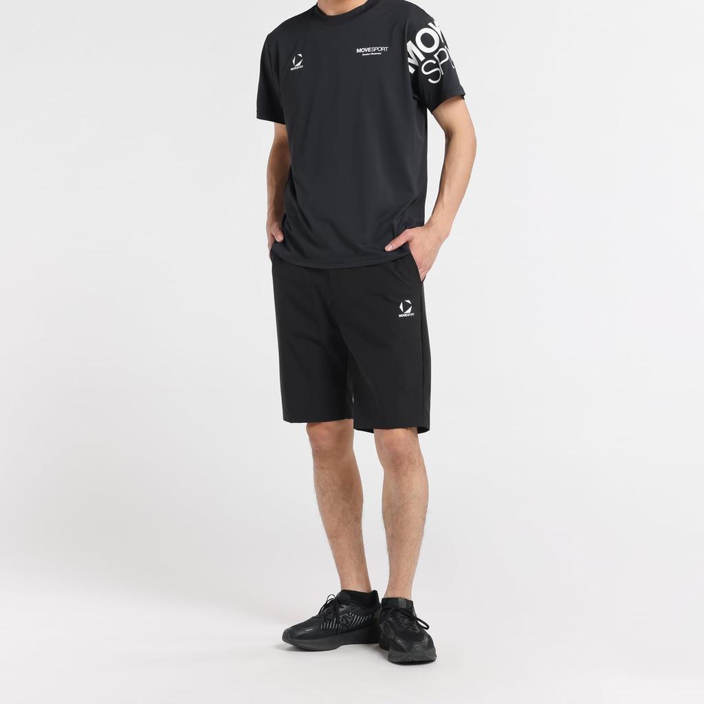 Move Sports Coolist by Move Round Short BK00 T-Shirt Descente, Sport, Sweat-Wicking, Quick-Drying, Heat-Dissipating, Neck, Sleeve, Men's, (ST5SHTZ0MB)