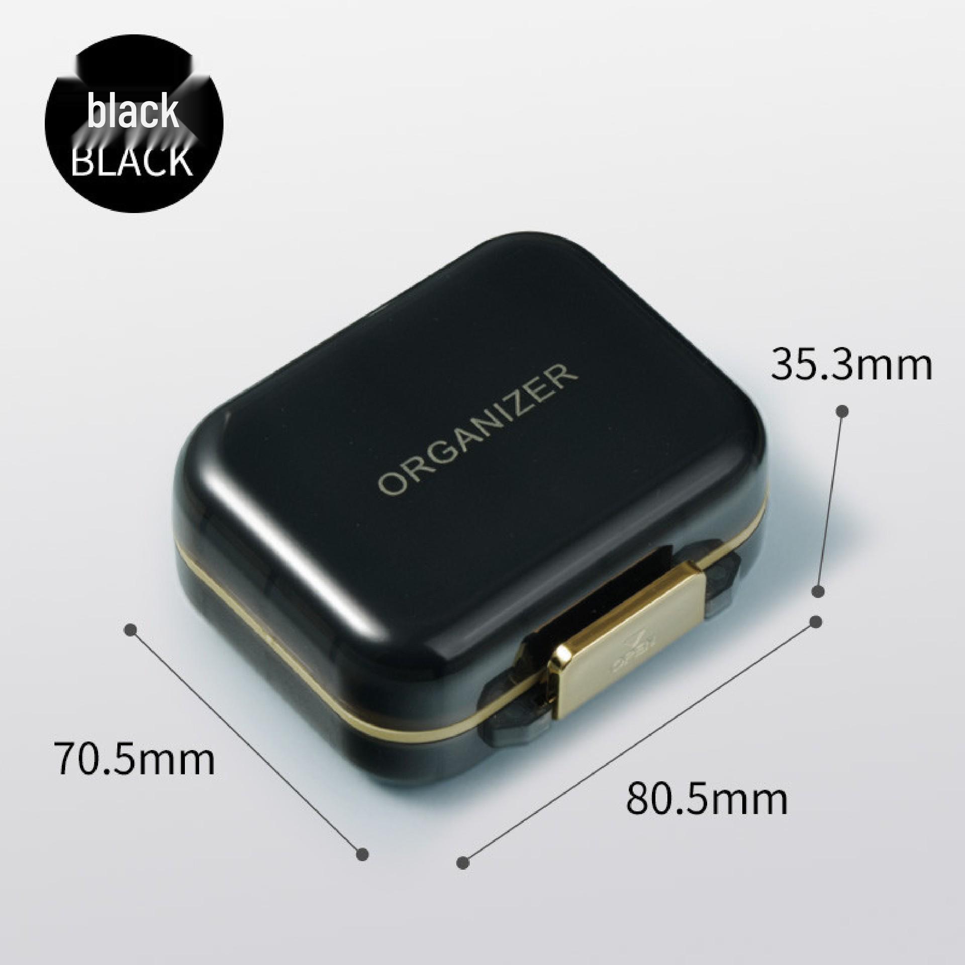 

Portable 7-Compartment Weekly Pill Organizer: Moisture-Proof, Waterproof, Food-Grade Material чёрный