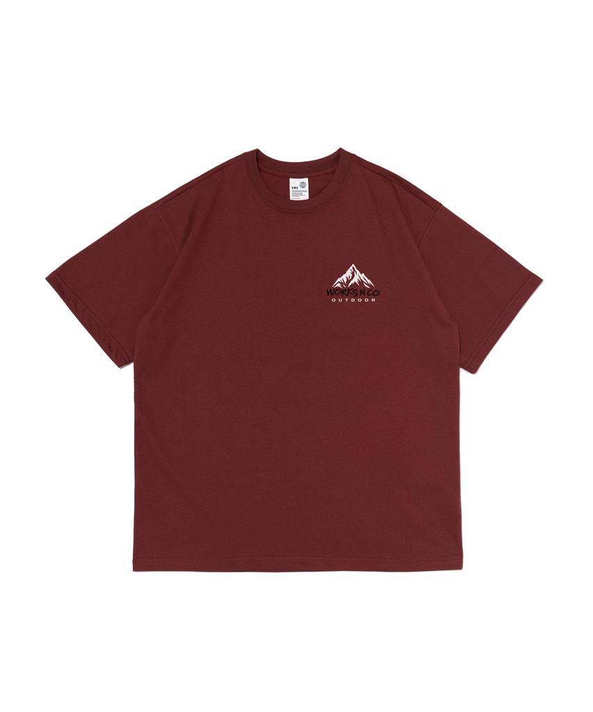 Wogseuaenko Small Mountain Logo Short Sleeve T-Shirt (Wine)