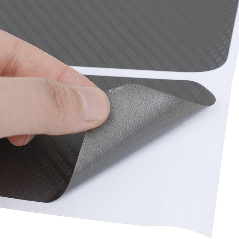 4Pcs Gray Color Car Door Sill Scuff Welcome Pedal Protect Carbon Fiber Sticker