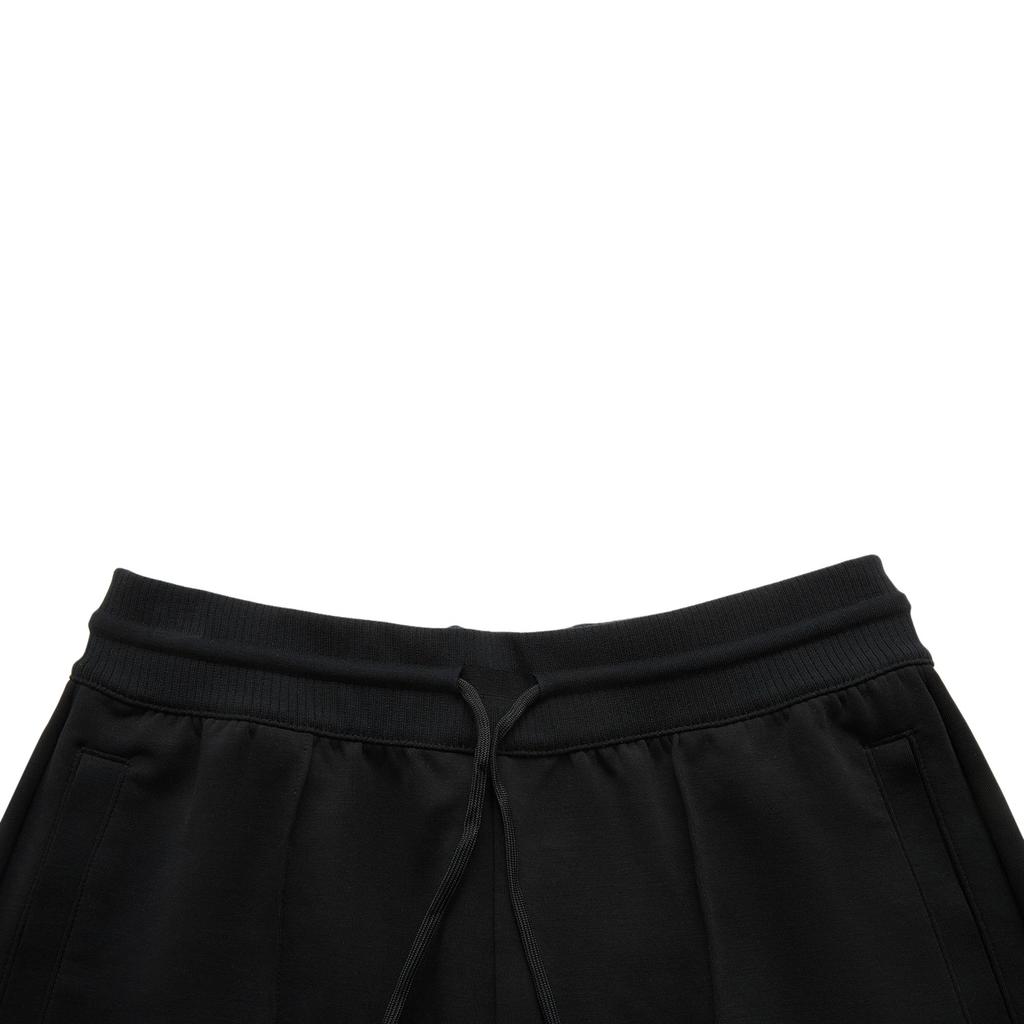 Li Ning Sports Lifestyle Series Solid Color Mid Waist Drawstring Loose Straight Casual Shorts Women Shorts Black AKSU224-3