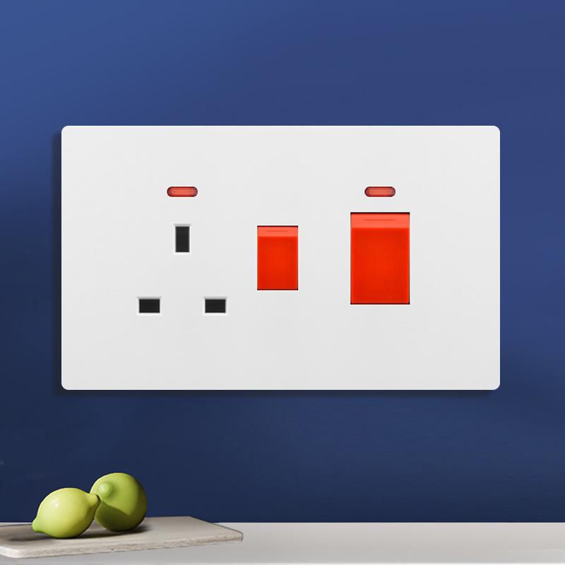 British 13A Multi-Hole Switch & Socket Panel with Type-C Fast Charge for Hong Kong & Macao