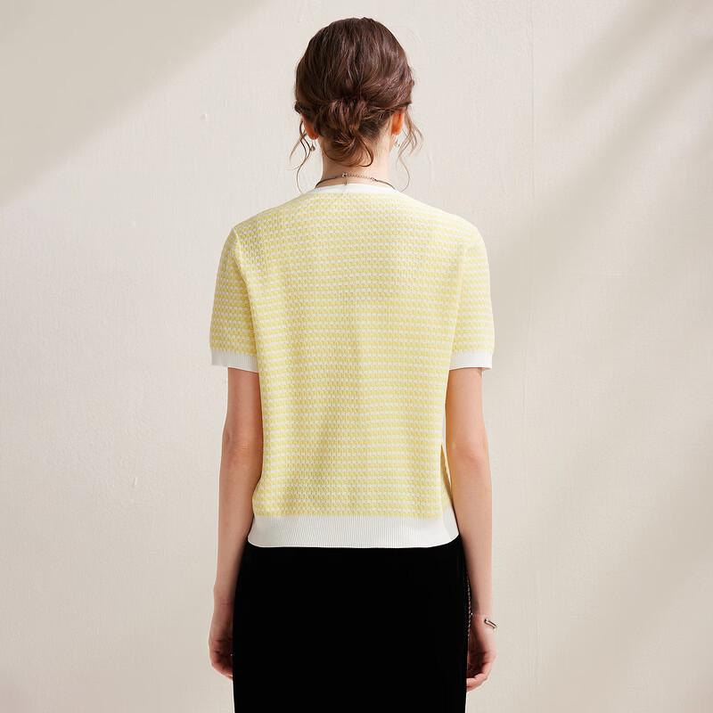 Women's Mulberry Silk Blend Short Sleeve Knit Cardigan