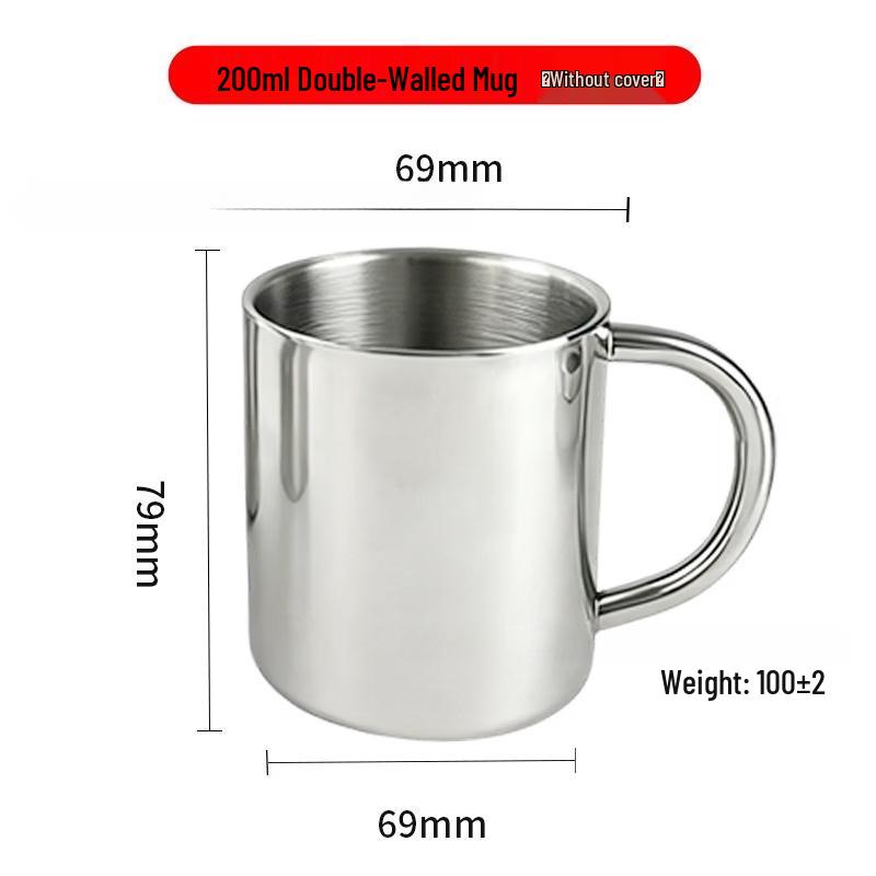 

Zhishi 200ml Stainless Steel Double-Layer Insulated Mug