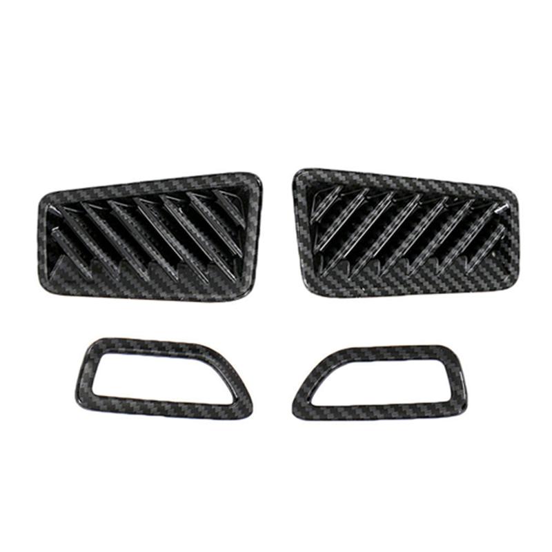 4pcs Car Inner Dashboard Air Vent Outlet Cover Trim Carbon Fiber Styling Decoration Cover For Toyota RAV4
