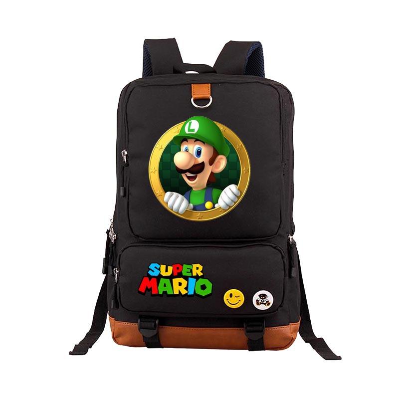 Super Mario Backpack Student School Bag Teen Backpack Men's and Women's Casual Backpack Computer Bag