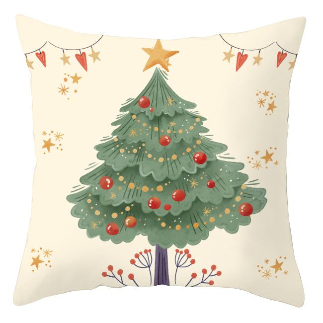 Cross-border Wholesale Christmas Pillow Covers Printed Holiday Sofa Car Pillow Waist Back Cushion Cover