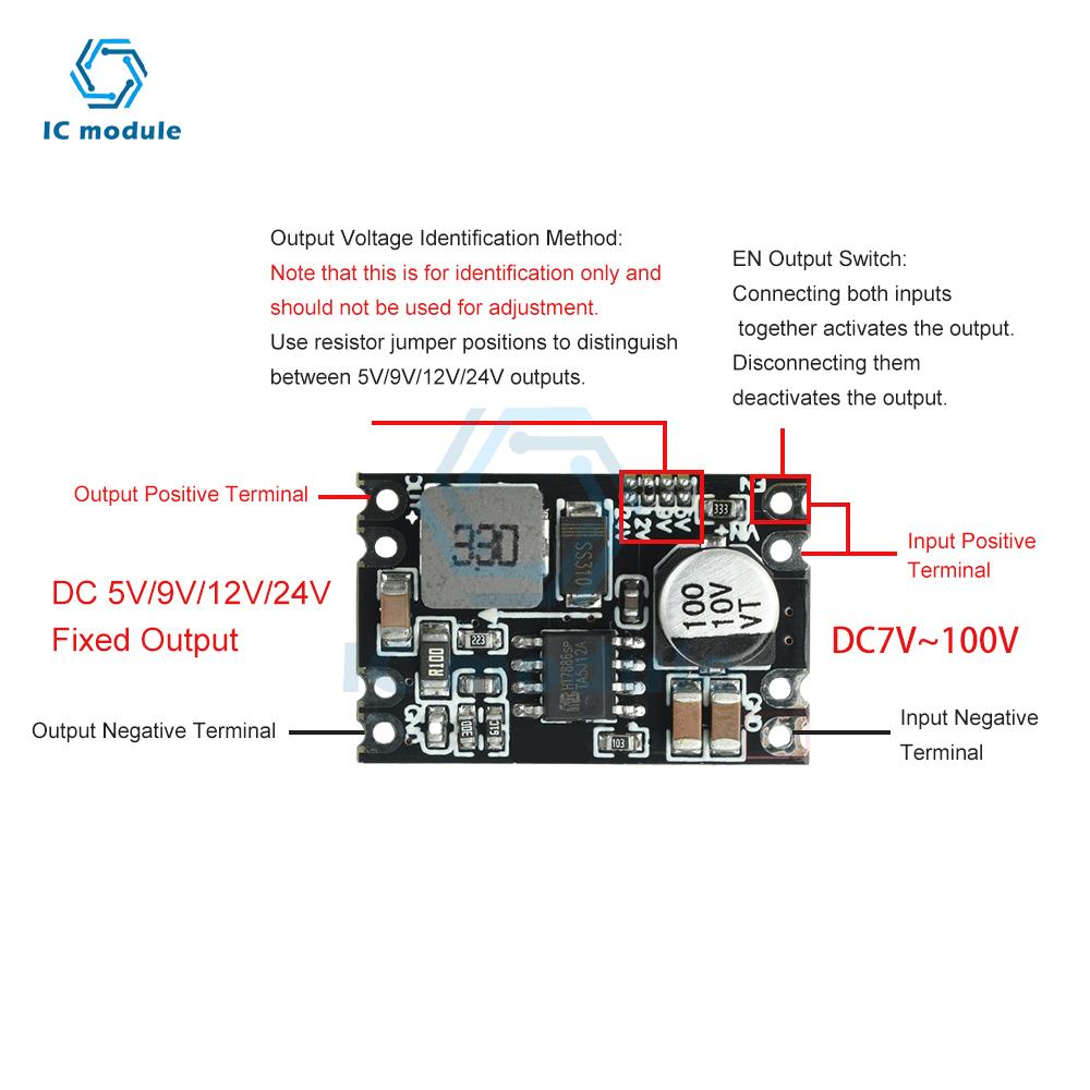 DC-DC Buck Converter Step Down Power Module DC7V-100V To 5V/9V/12V/24V Buck Converter Module