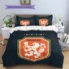 KNVB Muster Bettwäsche Bettdecke Set Heimdekoration Geschenk (1 Bettbezug + 2 Kissenbezüge (ohne Füllung))