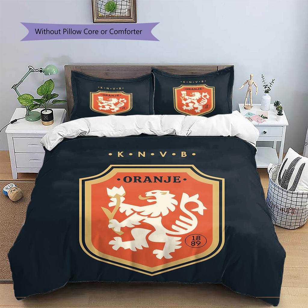 KNVB Muster Bettwäsche Bettdecke Set Heimdekoration Geschenk (1 Bettbezug + 2 Kissenbezüge (ohne Füllung))