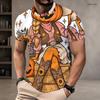 Men Plus Size Round Neck Short Sleeve T Shirt Halloween Panda Ghost Printed Casual Tee