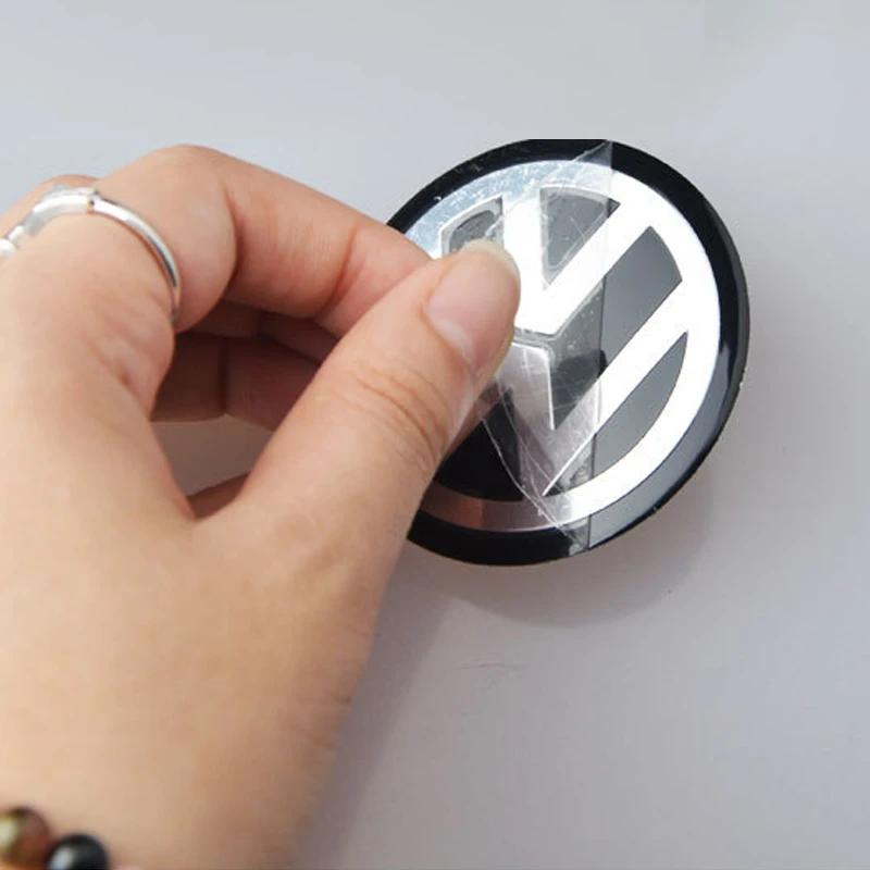 2025 Hot 4Pcs Car Wheel Hub Center Cap Metal Emblem Stickers For Volkswagen GTI R-Line R Polo T5 Golf Passat Scirocco Jetta Beet