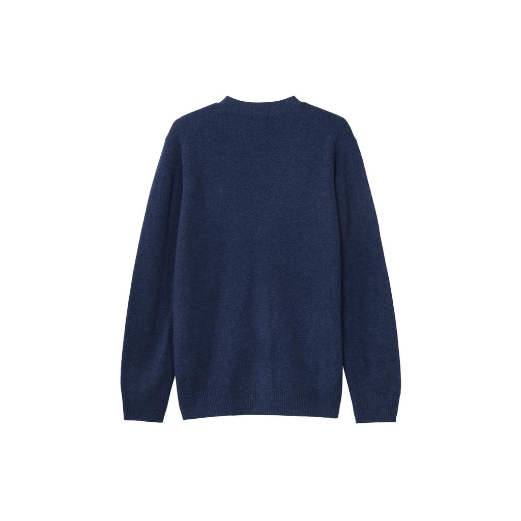 UNIQLO Solid Color Simple Cardigan Casual Long Sleeve V-Neck Knitwear Unisex tops Blue 460941-66