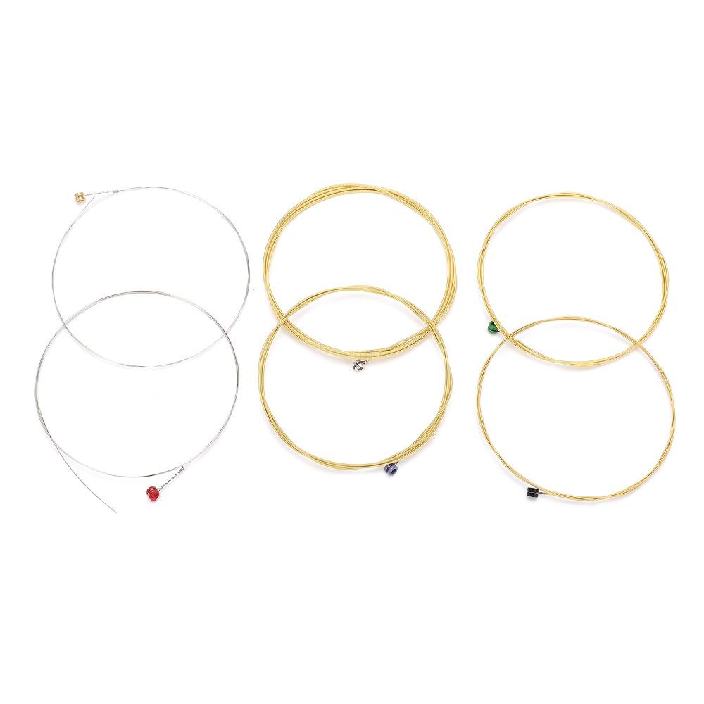 2Sets Golden And Silver Acoustic Guitar Strings Brass Material Guitar Strings For Acoustic Guitar
