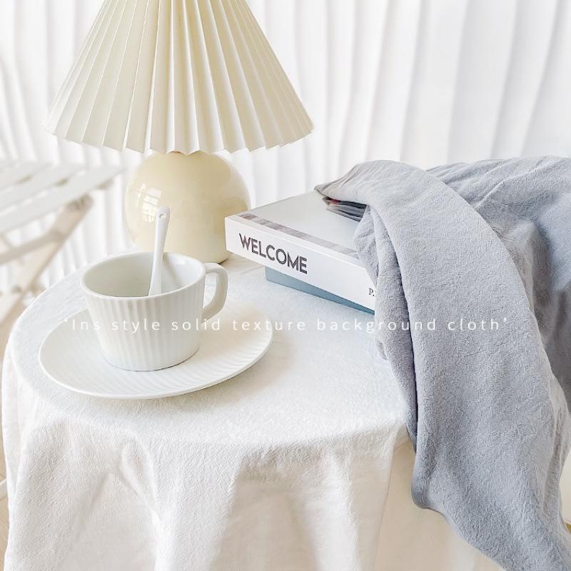 White Cloth Backdrop: Textured Tablecloth for Food, Cake, Flat Lays, Cosmetics, Nail Art, and Children's Clothing Photography.