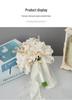 Korean Style Silk Ribbon Bridal Bouquet: Elegant Artificial Flowers for Studio Photography & Weddings