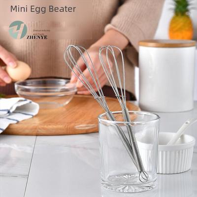 430 Stainless Steel Mini Egg Beater with Spring Handle