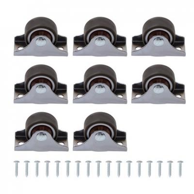 8Pcs Mini Caster Wheels 1 Inch Low Profile One-Directional Non Swivel Casters