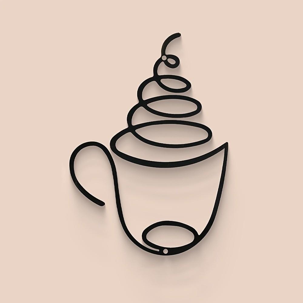 3pcs Minimalist Iron Paintings Wall Decor Creative Wall Art Coffee Cup Wall Hangings Home