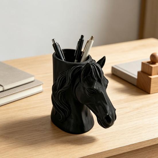 Portapenne a Testa di Cavallo Stampato in 3D Organizzatore da Scrivania Pratico per Matite Pennarelli Decorazione Creativa per Ufficio Casa Regalo Unico per Studenti