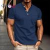 Cozy Up Men's Short Sleeve Polo Shirts Quarter-Zip Casual Slim Fit Mock Neck Basic Designed Shirts