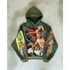 Halloween Vintage Distressed 3D Print Hoodie Streetwear Loose Fit Sweatshirt Teens