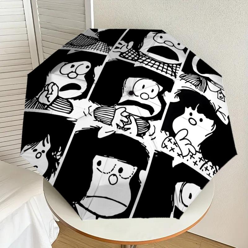 1PC Mafalda Umbrella-9-Rib Reinforced, Automatic Open, Lightweight & Durable, Cute Fashion Accessory for Outdoor-P0718