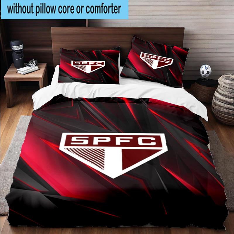 3pcs Spfc Team Crest Design Printed Bedding Set Duvet Cover Closure Includes 1 Duvet Cover & 2 Pillowcases Bedding Sets Home Decor Gifts
