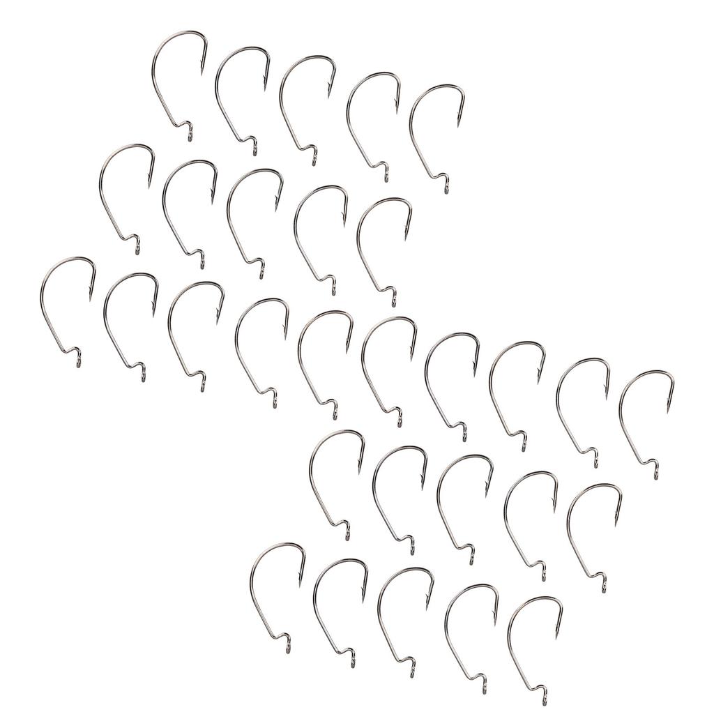 30Pcs Stainless Steel Fishing Hook Long Shank Fishing J Hooks Kit for Freshwater Saltwater