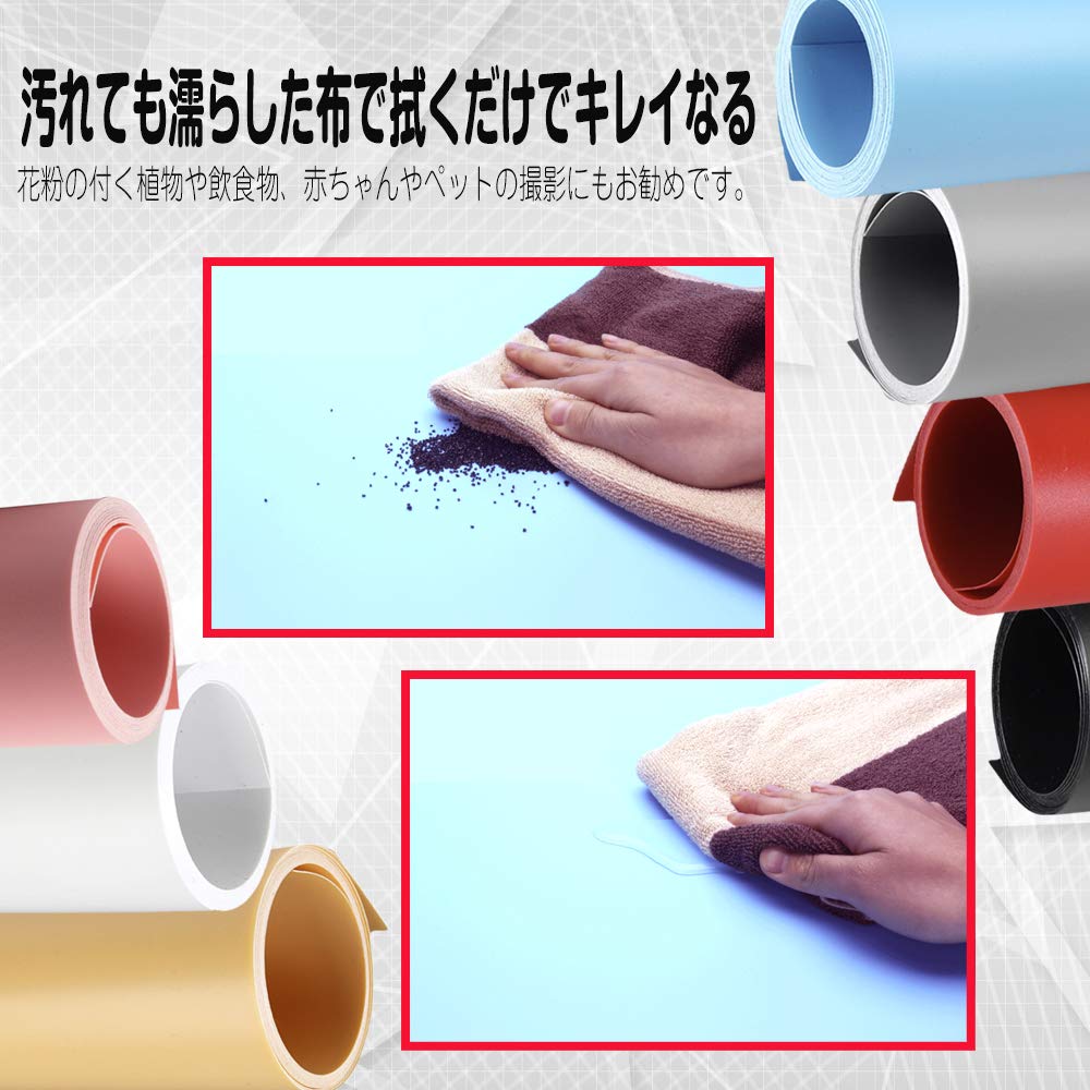 FUPUONE Produktfotografie Hintergrund, PVC-Papier, Rückseitenfolie, 7 Farben, 70 x 140 cm (Grau)