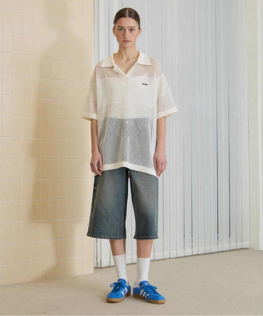 JUCYJUDY Loose Fit Mesh Collared Knit Jzkt324B