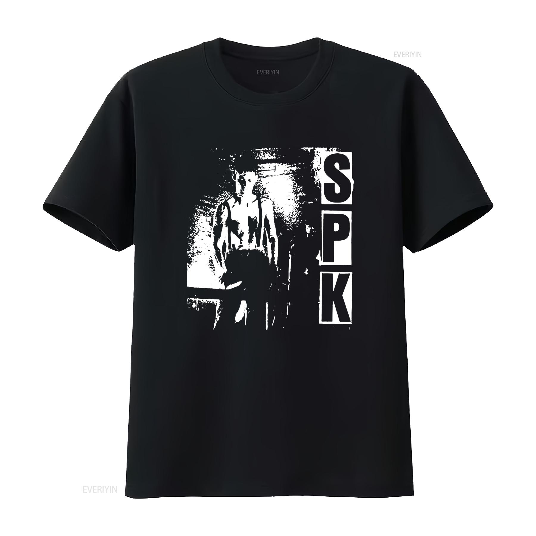 

SPK Limited Edition Classic Black Tribute T Shirt Vintage Print Retro Style High Quality Fabric vintage Washed homme 4XL