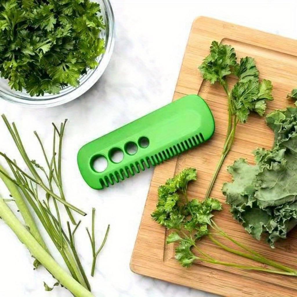 1Pack Herb Stripper Tool Set, Plastic Leaf Remover for Kale, Thyme, Basil, Rosemary - Easy Grip Kitchen Gadgets for Leafy Greens.