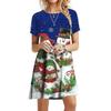 Women 3d Print Short Sleeve Midi Dress Plus Size Holiday Beach Dresses
