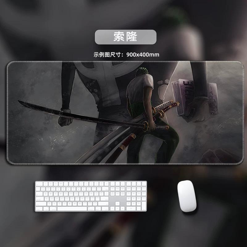 One Piece Leather Mouse Pad Oversized Small Office Gaming Keyboard Pad Desk Pad Bristle Bracelet Monkey D. Luffy Roronoa Zoro Decorative Desk Mat