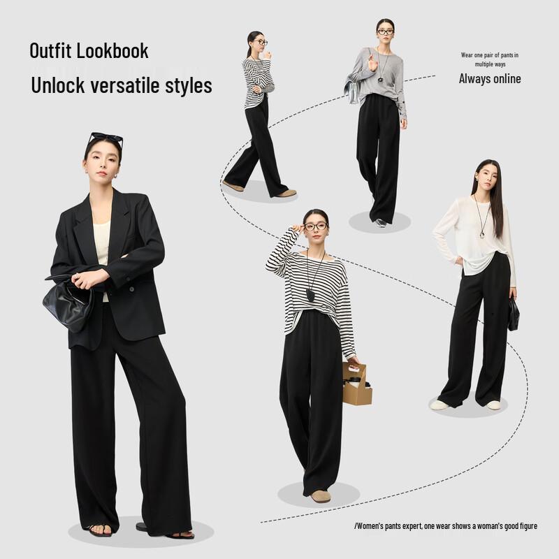 YERAD Damen Acetat Weite Freizeithose