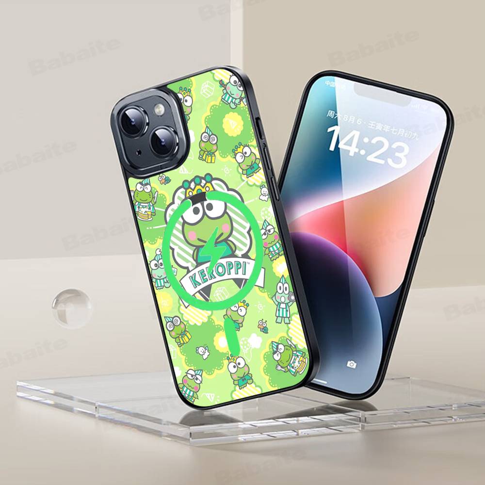 Cute Cartoon K-Keroppis Phone Case For IPhone 13 14 15 11 12 16 17 Pro Max Plus For Magsafe Magnetic Shell