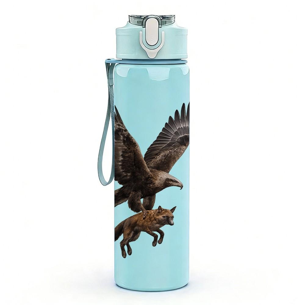 1PC Flying Eagle Bird 750ml Color Plastic Sports Water Bottle Leakproof Flip Straw Lid Suitable for Sports Office Home Use