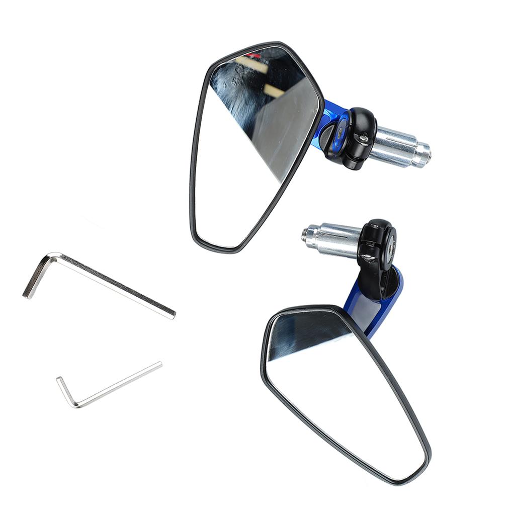 1 Pair Motorcycle Rear View Mirror 360 degrees Rotatable Glass Clear Handlebar Side Mirror