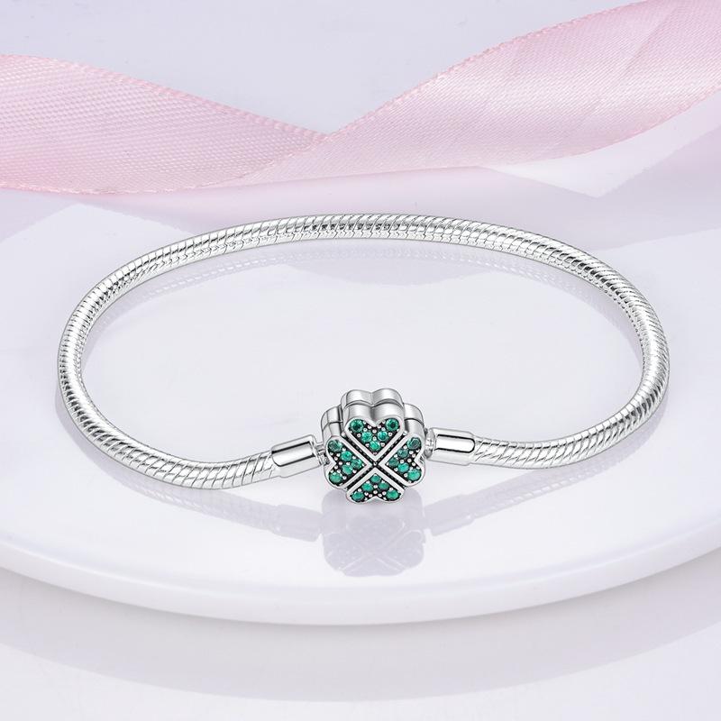 Original Copper-plated S925 Silver Bracelet Clover Dream Catcher Snake Bone Chain Pendant American Bracelets