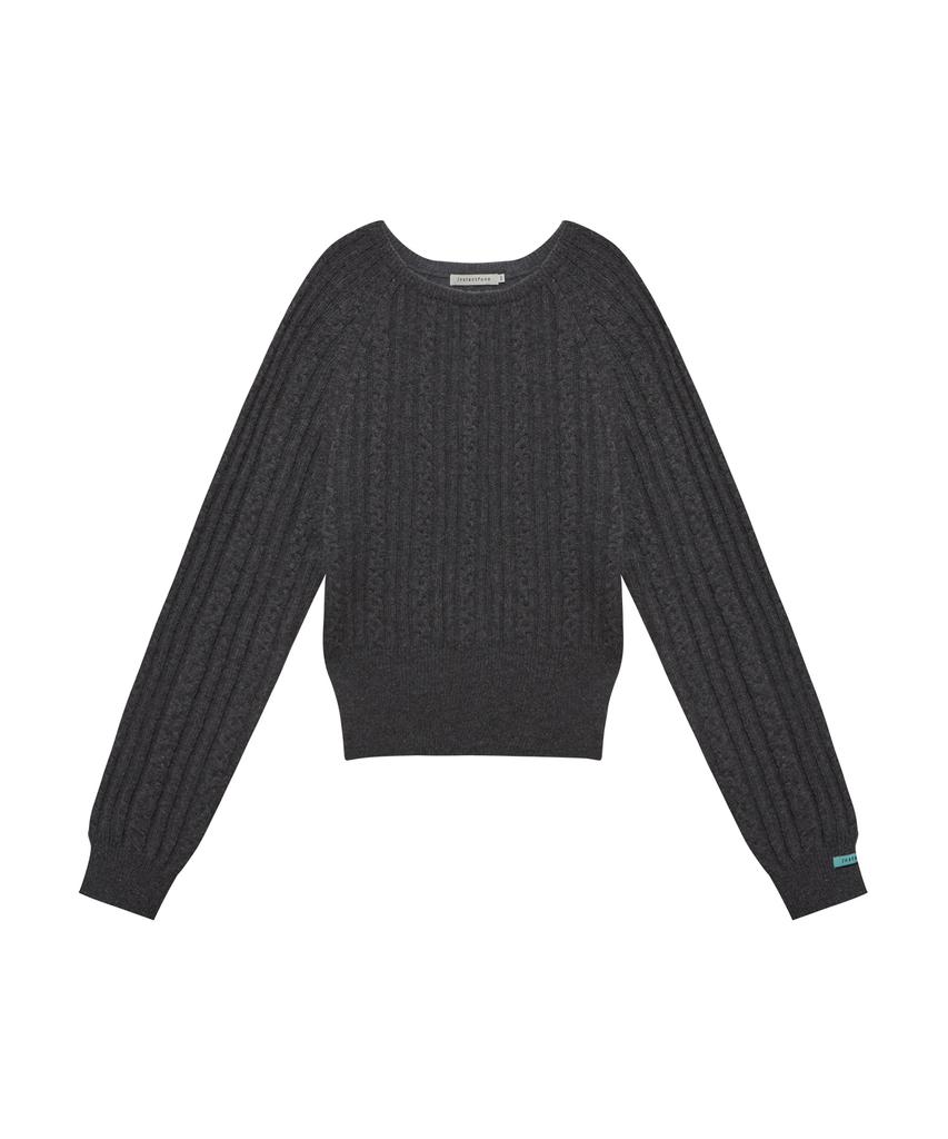 INSTANTFUNK Wool Cable Crop Knit