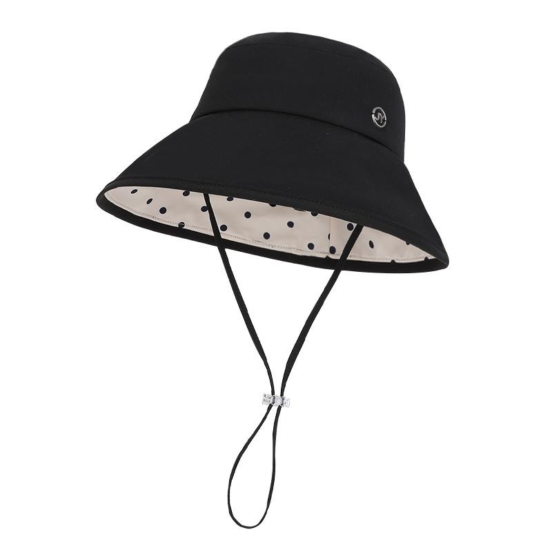 Japanese style polka dot large eave fisherman hat, spring and summer outdoor travel sun hat, women's casual sun hat