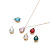 5Pcs Stainless Steel Crystal Glass Charms Pendants Water Drop Shape Charms for DIY Necklace Beads Jewelry Making Accessories