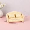 1 Set 1/12 Dollhouse Wooden Retro Display Cabinet and Sofa Model Classic Miniature Furniture for Living Room