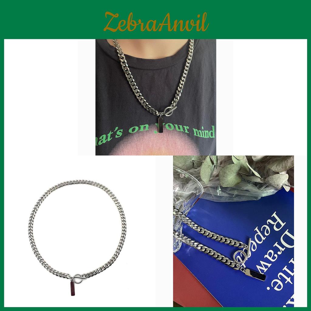 Mens Geometric Stainless Steel Cuban Chain Necklace For Streetwear Style