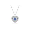 Idyllia Hyperbola Heart Pendant Cubic Zirconia Rhodium Plated Necklace Women Necklace Silver 5680403