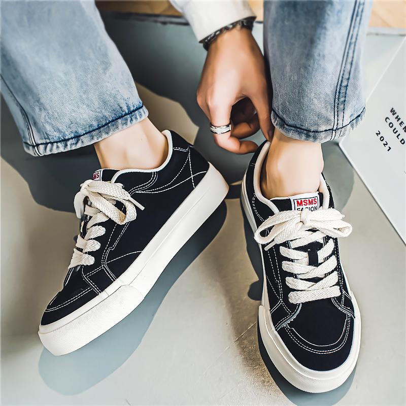 Board shoes summer new black canvas shoes student platform breathable sports and leisure