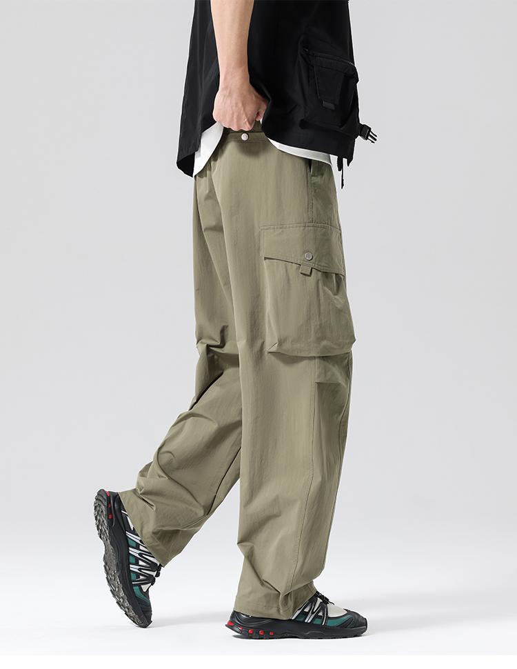 Workwear Multi Bag Outdoor Mountain Style Paratrooper Pants, Micro Elastic Straight Leg Men's Casual Pants