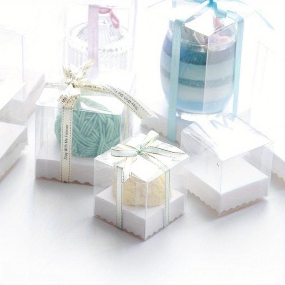 5pcs Clear Party Favor Boxes Clear Treat Boxes with Inserts and Ribbon Favors Boxes Wedding Shower Favor Boxes Packaging Boxes Gift Box