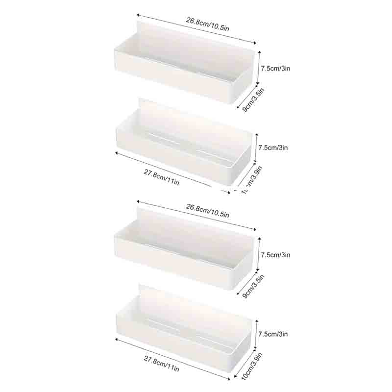 Magnetic Storage Basket Refrigerator Side Organizer Plastic Spice Rack for Kitchen Microwave Washing Machine No Drilling